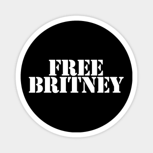 Free Britney Typography White Text Magnet